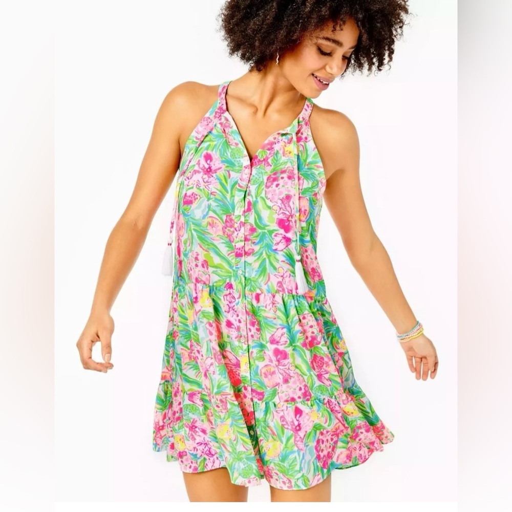 NWT Lilly Pulitzer Sugar Pastel Floral Dress L